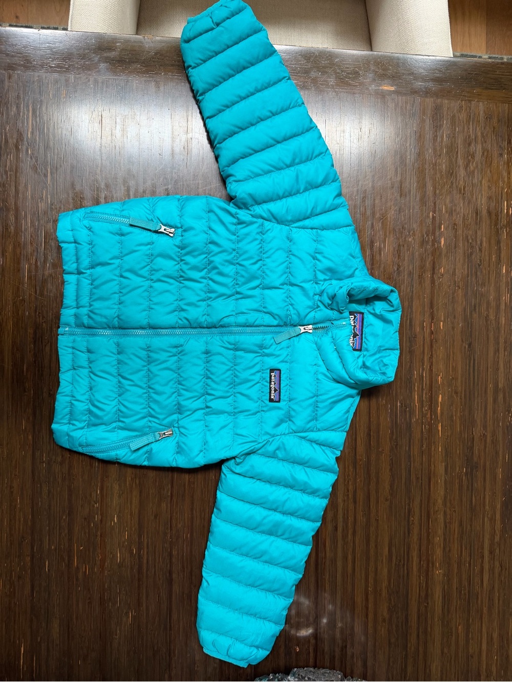 Patagonia Turquoise Quilted Puffy Jacket